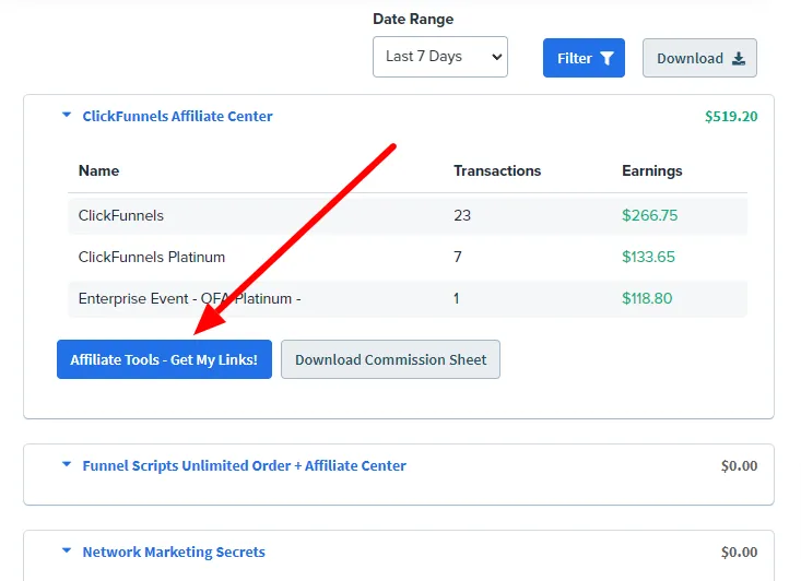 How to find your ClickFunnels affiliate link